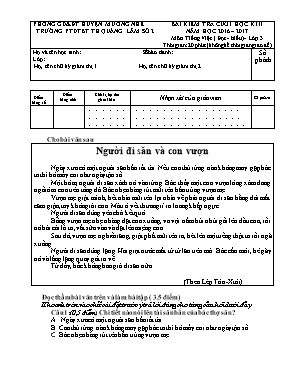 Đề kiểm tra cuối học kỳ II môn Tiếng Việt Lớp 3 - Năm học 2014-2015 - Trường TH Tiên Hội